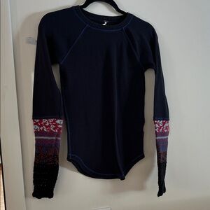 Free People thermal with ornate cuffs size small